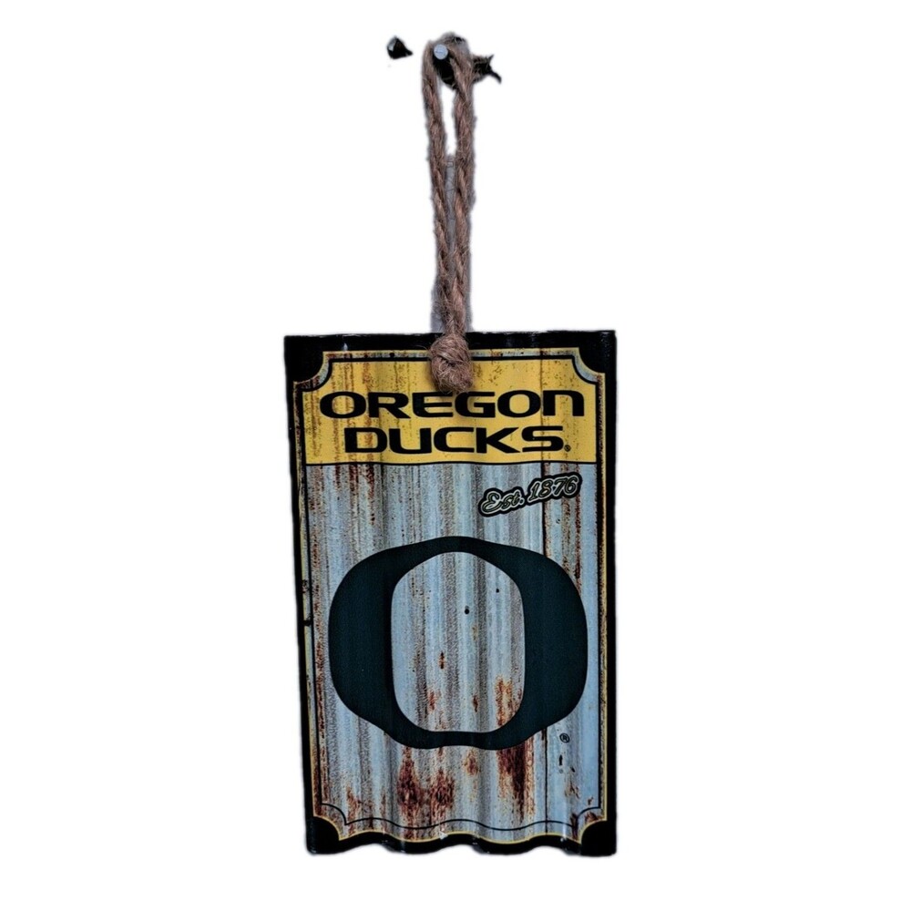 Oregon Ducks Metal Corrugated Ornament